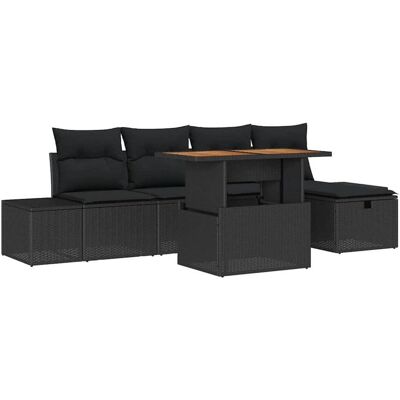 Vidaxl - 6-teilig - Schwarz Poly Rattan - Gartenset Vidaxl - 6-teilig - Schwarz Poly Rattan - Gartenset