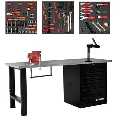 Unior, Werkbank + Arbeitsbock, 2600D Federungs-Werkbank, black (200 cm, 75 cm) Unior, Werkbank + Arbeitsbock, 2600D Federungs-Werkbank, black (200 cm, 75 cm)