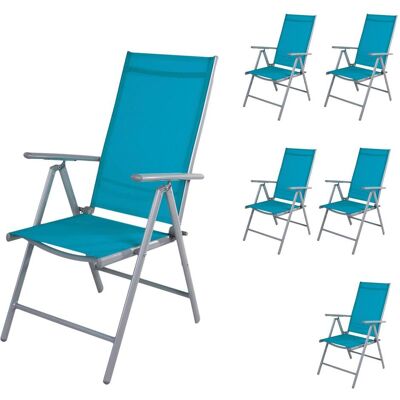 Mojawo - Garten Klappstuhl Aluminium - Silbergrau/Petrol - Garden chair set Mojawo - Garten Klappstuhl Aluminium - Silbergrau/Petrol - Garden chair set