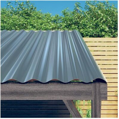 vidaXL Graue 60x36cm Stahldachpaneele Satz - Wetterfest vidaXL Graue 60x36cm Stahldachpaneele Satz - Wetterfest