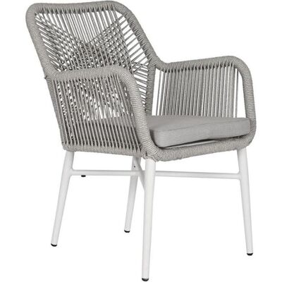 Esprit Gartenstühle, Garden sofa Home White Grey Aluminium synthetic rattan 57 x 63 x 84 cm Esprit Gartenstühle, Garden sofa Home White Grey Aluminium synthetic rattan 57 x 63 x 84 cm