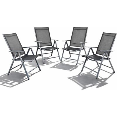Mojawo - Aluminium High-back Folding Chair - silbergrau/anthrazit - 4-pack - Folding Chair Mojawo - Aluminium High-back Folding Chair - silbergrau/anthrazit - 4-pack - Folding Chair