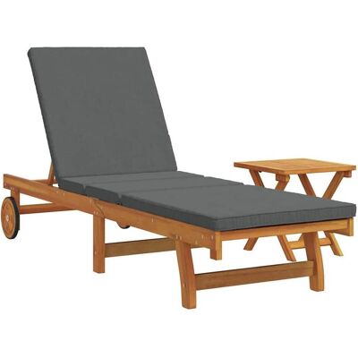 vidaXL Sonnenliege Set aus 2 Dunkelgrau Massivholz Akazie - Lounge Set vidaXL Sonnenliege Set aus 2 Dunkelgrau Massivholz Akazie - Lounge Set