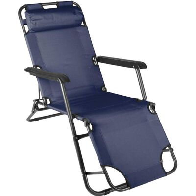 VCM Liegestuhl - Navy - Klappbar & Verstellbar - 155cm VCM Liegestuhl - Navy - Klappbar & Verstellbar - 155cm