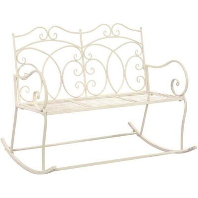 vidaXL Gartenbank 104 cm Eisen Antikweiß - Gartenbank vidaXL Gartenbank 104 cm Eisen Antikweiß - Gartenbank