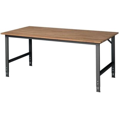 RAU, Werkbank + Arbeitsbock, Werktisch Tom B2000xT1000xH760-1080mm Arbeitsplatte Buche Gestell anthrazitg, RAL7016 (200 cm, 100 cm) RAU, Werkbank + Arbeitsbock, Werktisch Tom B2000xT1000xH760-1080mm Arbeitsplatte Buche Gestell anthrazitg, RAL7016 (200 cm, 100 cm)