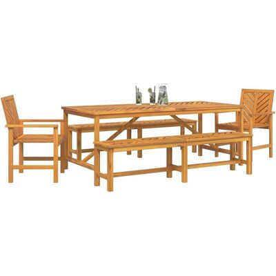 vidaXL Gartentisch + Balkontisch, Joanna 2x bench (180 cm) +2x chair +table (200 x 90 x 74 cm) vidaXL Gartentisch + Balkontisch, Joanna 2x bench (180 cm) +2x chair +table (200 x 90 x 74 cm)