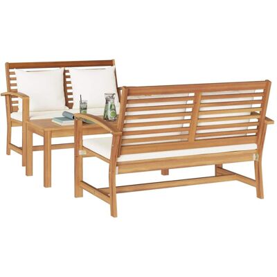 vidaXL Gartenlounge, Corsenus (2x bench+ 1x table) vidaXL Gartenlounge, Corsenus (2x bench+ 1x table)