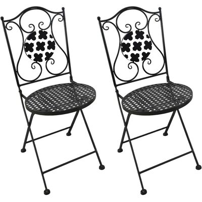 HTI-Living, Gartenstühle, Gartenstuhl 2er-Set Metall Black and White HTI-Living, Gartenstühle, Gartenstuhl 2er-Set Metall Black and White