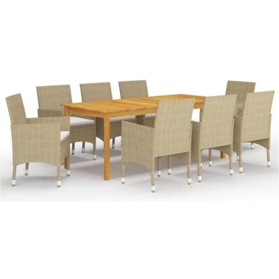 vidaXL Garten-Essgruppe 9-tlg. Beige vidaXL Garten-Essgruppe 9-tlg. Beige