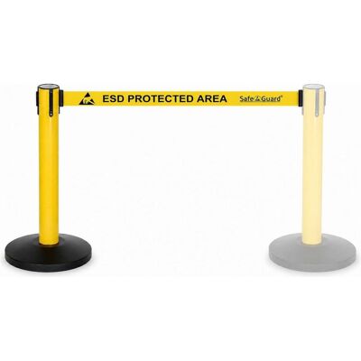 Safeguard, Absperrung, Gurtabsperrpfosten mit 5m Gurtband ESD PROTECTED AREA, gelb, 96 cm Safeguard, Absperrung, Gurtabsperrpfosten mit 5m Gurtband ESD PROTECTED AREA, gelb, 96 cm
