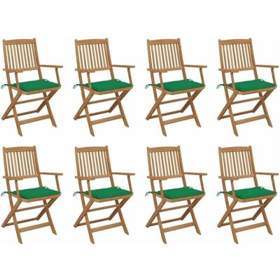vidaXL Klappbare Gartensessel mit Kissen - 8 Stück vidaXL Klappbare Gartensessel mit Kissen - 8 Stück