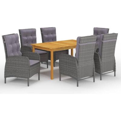 vidaXL 7-teiliges Gartentisch-Set - Grau vidaXL 7-teiliges Gartentisch-Set - Grau