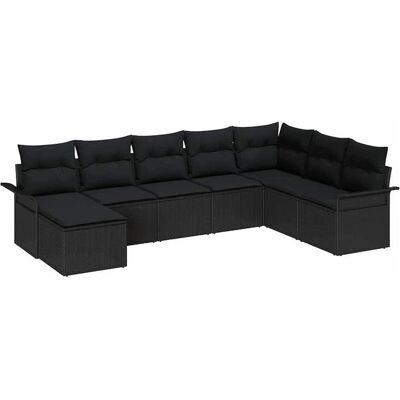 vidaXL Gartensofagruppe - Schwarz - 8 Stück vidaXL Gartensofagruppe - Schwarz - 8 Stück