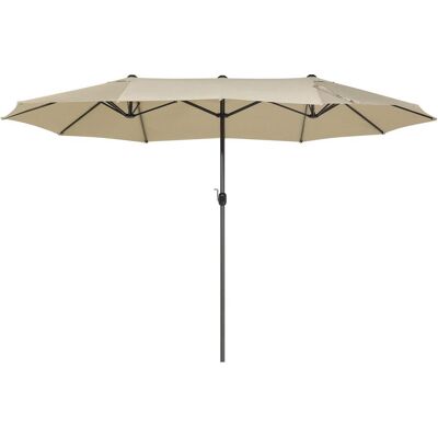 Beliani Garten Sonnenschirm Beige Stoff Aluminium 247 cm Wetterfest - Gartenparasol Beliani Garten Sonnenschirm Beige Stoff Aluminium 247 cm Wetterfest - Gartenparasol