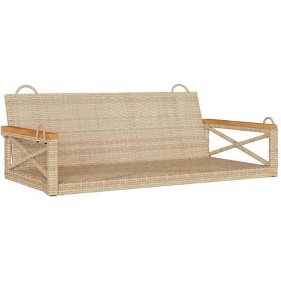 vidaXL Gartenschaukelbank - Poly Rattan Beige - 109x62x40 cm vidaXL Gartenschaukelbank - Poly Rattan Beige - 109x62x40 cm