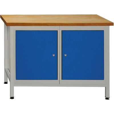 ADB Werkbank lichtgrau, blau - 120x60x84 cm - Werkbänke ADB Werkbank lichtgrau, blau - 120x60x84 cm - Werkbänke