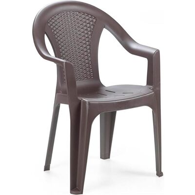 Mojawo, Gartenstühle, 4er Stapelstuhl Gartenstuhl Bistrostuhl Kunststoff Rattan Optik Mokka Mojawo, Gartenstühle, 4er Stapelstuhl Gartenstuhl Bistrostuhl Kunststoff Rattan Optik Mokka