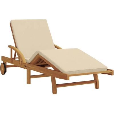 Vidaxl Klappbare Sonnenliege mit Rädern und Kissen - Liegestuhl Vidaxl Klappbare Sonnenliege mit Rädern und Kissen - Liegestuhl