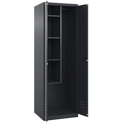 C+P Stahlschrankschrank für Reinigungsmaterial, 1 Modul, kurze Trennwand, Grau - Aufbewahrungsschrank C+P Stahlschrankschrank für Reinigungsmaterial, 1 Modul, kurze Trennwand, Grau - Aufbewahrungsschrank