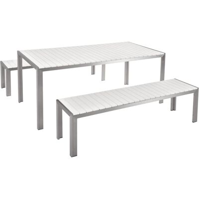 Beliani Weiße Gartentisch-Set - NARDO - 4-6 Personen Beliani Weiße Gartentisch-Set - NARDO - 4-6 Personen
