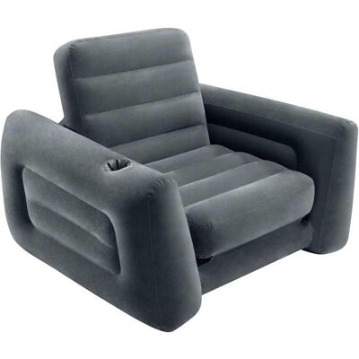Intex Aufblasbarer Sessel - Ausziehbarer Campingsessel - Dunkelgrau Intex Aufblasbarer Sessel - Ausziehbarer Campingsessel - Dunkelgrau