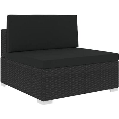 vidaXL Modularsofa - Mittenteil, Schwarz, Für Draußen vidaXL Modularsofa - Mittenteil, Schwarz, Für Draußen