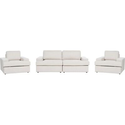 Beliani Sofa Set Hellbeige Stoff 5-Sitzer - Sofagarnitur Beliani Sofa Set Hellbeige Stoff 5-Sitzer - Sofagarnitur