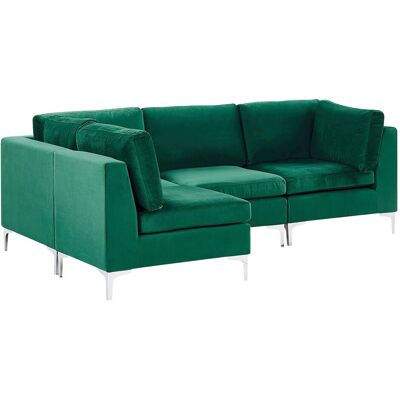 Beliani Grüner Samt Ecksofa - Modulare Couch Beliani Grüner Samt Ecksofa - Modulare Couch