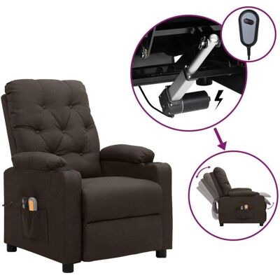 vidaXL Massageliege + Massagesessel, Massagesessel Elektrisch Dunkelbraun Stoff vidaXL Massageliege + Massagesessel, Massagesessel Elektrisch Dunkelbraun Stoff