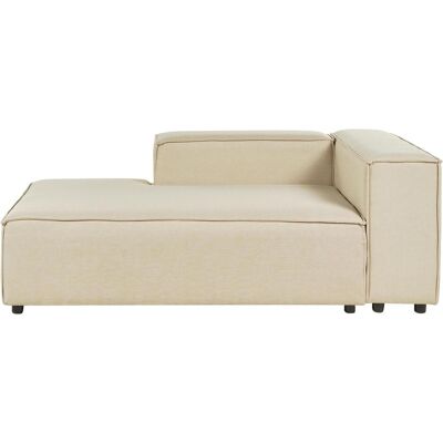 Beliani Rechte Hand Leinen Chaiselongue Beige APRICA - Chaiselongue Beliani Rechte Hand Leinen Chaiselongue Beige APRICA - Chaiselongue