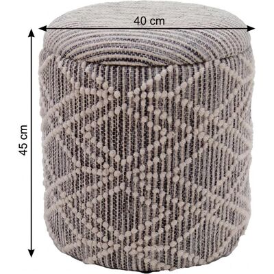 FineBuy, Hocker + Pouf, Sitzhocker mit Stauraum Stoff 40cm Grau Stoffhocker Rund Polsterhocker Hocker FineBuy, Hocker + Pouf, Sitzhocker mit Stauraum Stoff 40cm Grau Stoffhocker Rund Polsterhocker Hocker
