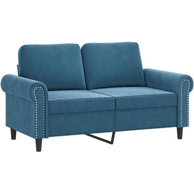 vidaXL Sofa + Bettsofa, Sofagarnitur Kissen Sessel Sofa Couch Wohnzimmersofa 3-tlg. Blau Samt (2-Sitzer) vidaXL Sofa + Bettsofa, Sofagarnitur Kissen Sessel Sofa Couch Wohnzimmersofa 3-tlg. Blau Samt (2-Sitzer)
