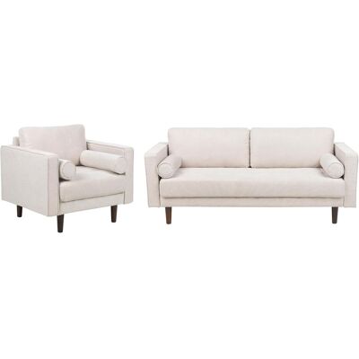 Beliani Sofagruppe Beige Stoff Polstermöbel 4-Sitzer Beliani Sofagruppe Beige Stoff Polstermöbel 4-Sitzer