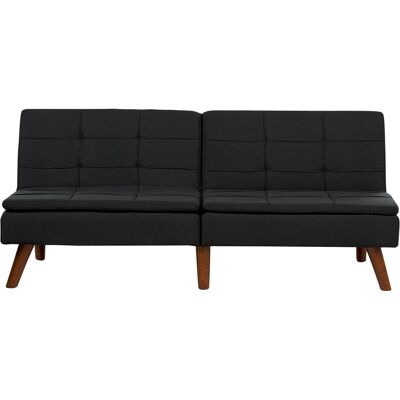 Beliani Schlafsofa Schwarz - Modern 3-Sitzer mit Verstellbarem Rücken Beliani Schlafsofa Schwarz - Modern 3-Sitzer mit Verstellbarem Rücken