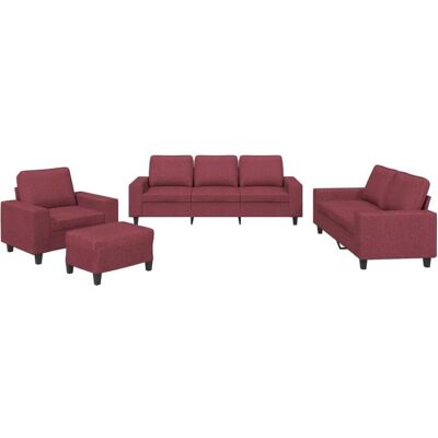 vidaXL 4-teiliges Sofaset - Haltbares Stoff, Stabiler Rahmen, Bequeme Sitze vidaXL 4-teiliges Sofaset - Haltbares Stoff, Stabiler Rahmen, Bequeme Sitze