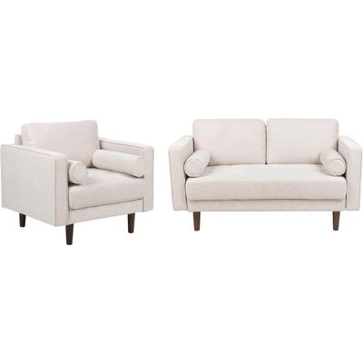 Beliani Sofagruppe - Retro Stil - 3-Sitzer - Beige Beliani Sofagruppe - Retro Stil - 3-Sitzer - Beige