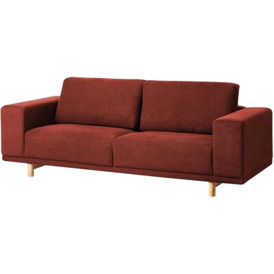 Beliani Nivala Roter 3-Sitzer Retro Stoffsofa Beliani Nivala Roter 3-Sitzer Retro Stoffsofa