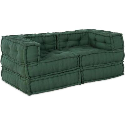 vidaXL Sofa + Bettsofa, Modularer Pouf 2er Set Grüner Stoff vidaXL Sofa + Bettsofa, Modularer Pouf 2er Set Grüner Stoff