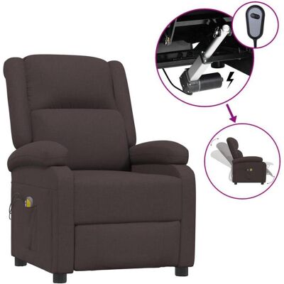vidaXL Massageliege + Massagesessel, Massagesessel Elektrisch Dunkelbraun Stoff vidaXL Massageliege + Massagesessel, Massagesessel Elektrisch Dunkelbraun Stoff