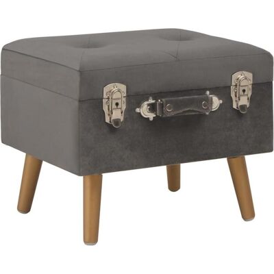vidaXL Hocker mit Stauraum - Grau Samt vidaXL Hocker mit Stauraum - Grau Samt
