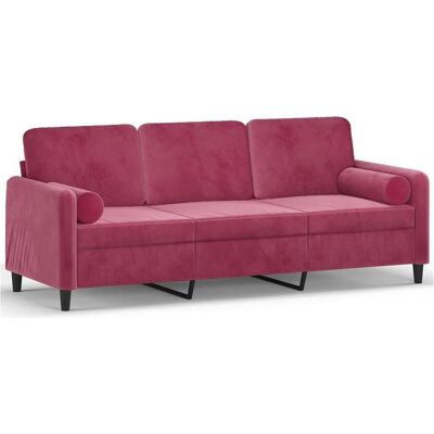 MAISONCHIC Modell 3-Sitzer Samtsofa - Weinrot - Sofas MAISONCHIC Modell 3-Sitzer Samtsofa - Weinrot - Sofas