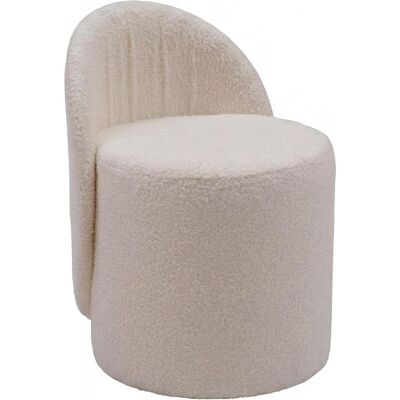 FineBuy, Hocker + Pouf, Sitzhocker Teddy Stoff 40cm Creme Stoffhocker Rund Polsterhocker Rückenlehne FineBuy, Hocker + Pouf, Sitzhocker Teddy Stoff 40cm Creme Stoffhocker Rund Polsterhocker Rückenlehne