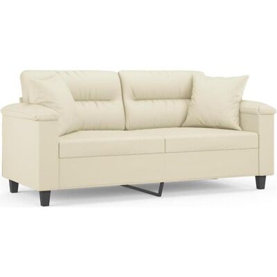 VIDAXL 2-Sitzer Creme Kunstleder Couch - Sofa VIDAXL 2-Sitzer Creme Kunstleder Couch - Sofa