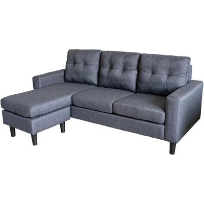 HTI-Living, Sofa + Bettsofa, Polstercouch mit variabler Ottomane Reva Grau (3-Sitzer) HTI-Living, Sofa + Bettsofa, Polstercouch mit variabler Ottomane Reva Grau (3-Sitzer)