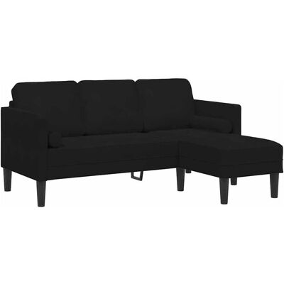 VidaXL Schwarzes Polyester-Schaum Holz Minimalistisches Sofa VidaXL Schwarzes Polyester-Schaum Holz Minimalistisches Sofa