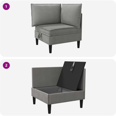 vidaXL Sofa + Bettsofa, Sofa (Ecksofa) vidaXL Sofa + Bettsofa, Sofa (Ecksofa)