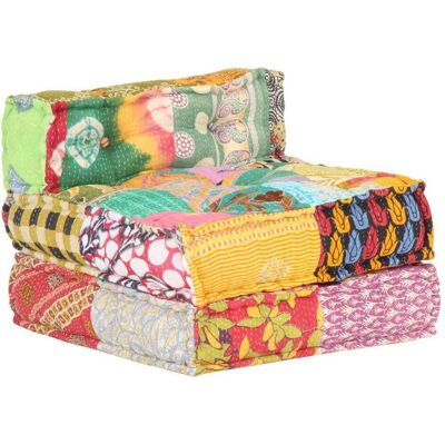 vidaXL Modular Pouf Patchwork Stoff vidaXL Modular Pouf Patchwork Stoff