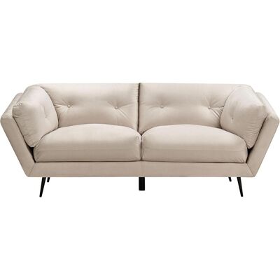 BELIANI Samtsofa 3-Sitzer - Retro Stil - Elegant Bezugsstoff BELIANI Samtsofa 3-Sitzer - Retro Stil - Elegant Bezugsstoff
