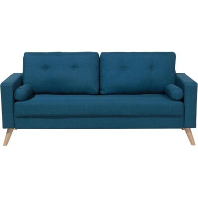 Beliani Blaues Stoffsofa 2-Sitzer - Vintage Stil Beliani Blaues Stoffsofa 2-Sitzer - Vintage Stil